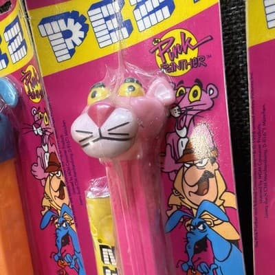 Pez Bonbons Pink Panther Vintage Complete Set of 4 European Sealed Missing Ear - Thumbnail 5