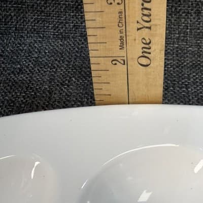 White Porcelain Large Oval Deviled Egg Plate Dish - Holds 18 Eggs Speckled - Thumbnail 13