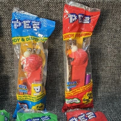 Pez Sesame Street Lot Of 8 Muppets Bert Ernie Elmo Big Bird And Zoe ￼in Bags - Thumbnail 3