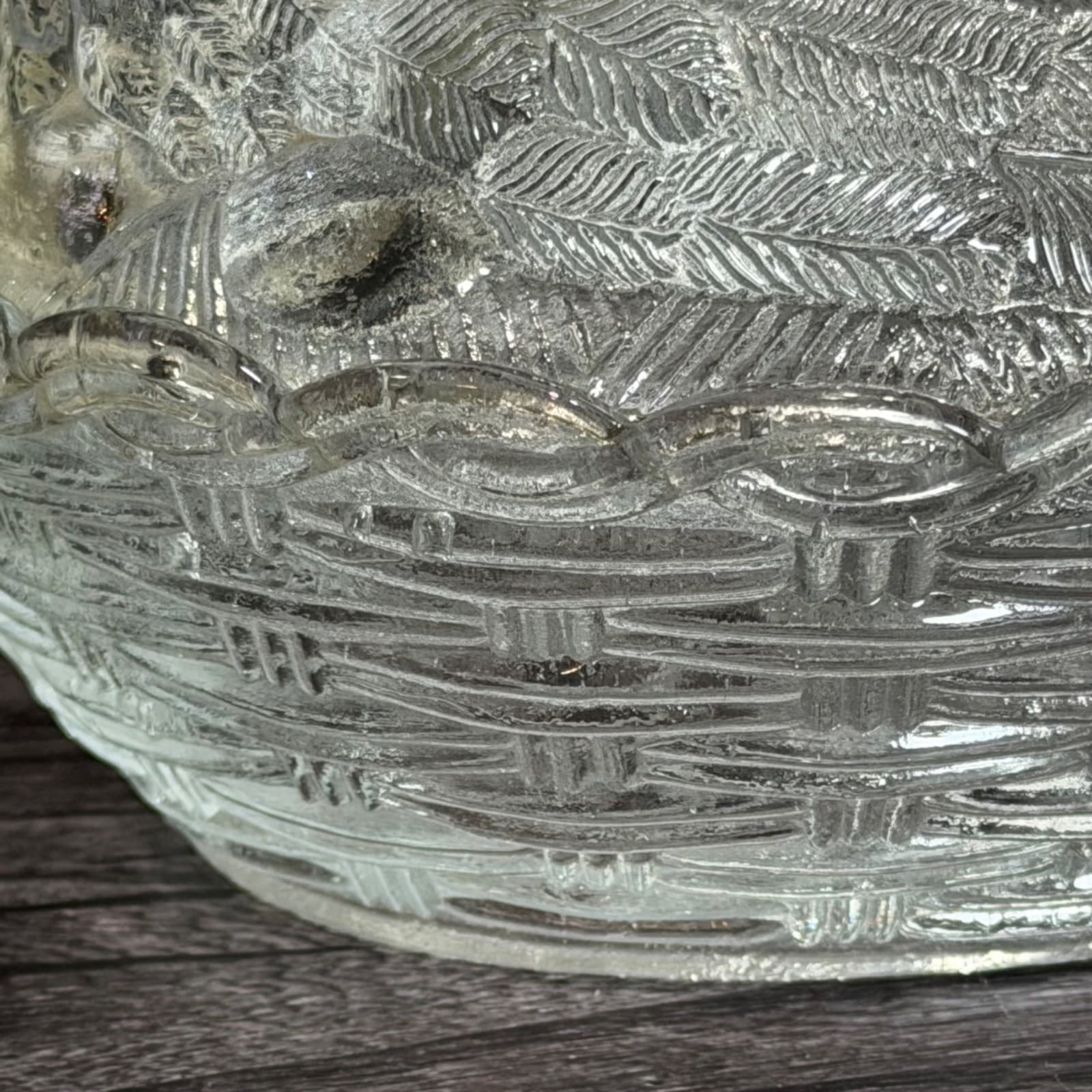 Vintage Clear Glass Hen On Nest Covered Dish Decorative Collectible 1980's - Thumbnail 4