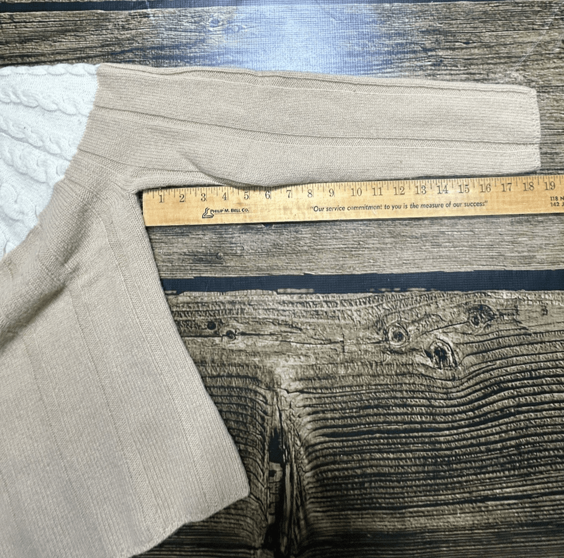 TOMMY HILFIGER Womens M Jumper Sweater Lambs Wool Beige Cream Light Weight - Thumbnail 7