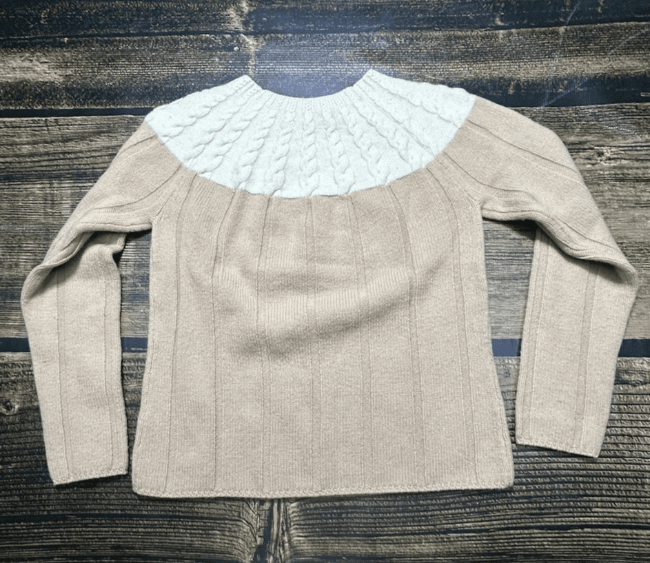 TOMMY HILFIGER Womens M Jumper Sweater Lambs Wool Beige Cream Light Weight - Thumbnail 6