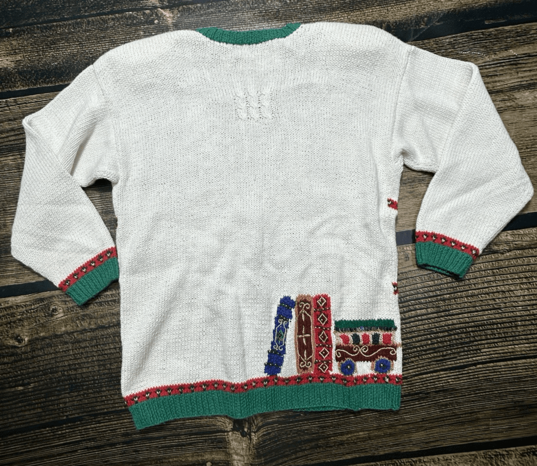 Marisa Christina Vintage Holiday Cardigan Sweater Size PS 90s Christmas Cotton M - Thumbnail 15