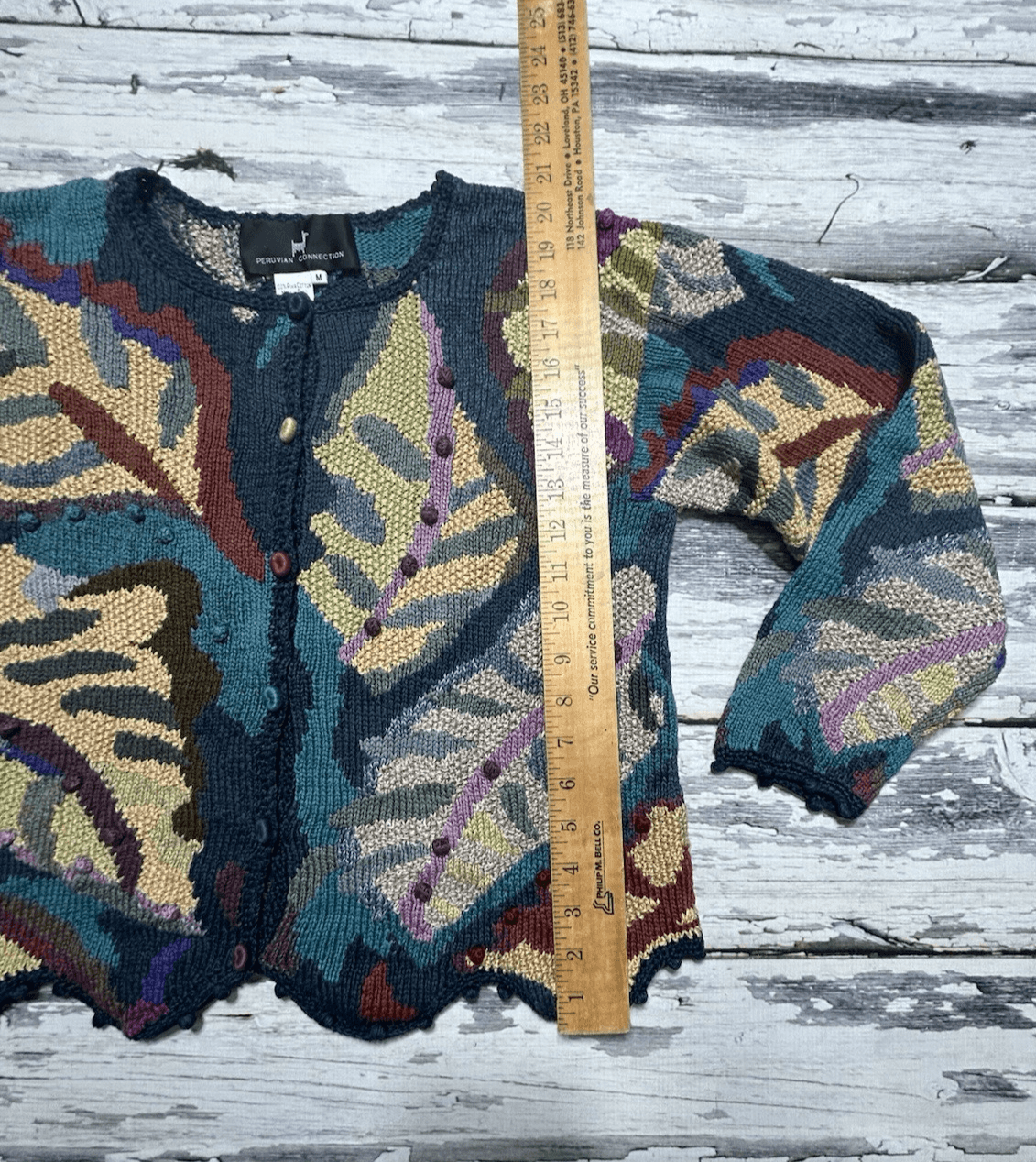 Women’s Peruvian Connection Leaves Sweater 100% Pima Cotton Greens Size Medium - Thumbnail 12