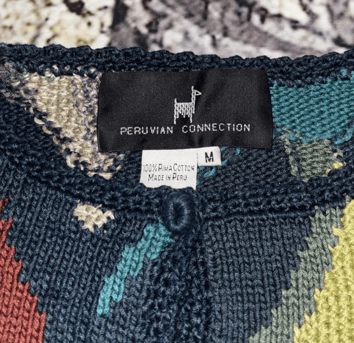 Women’s Peruvian Connection Leaves Sweater 100% Pima Cotton Greens Size Medium - Thumbnail 6