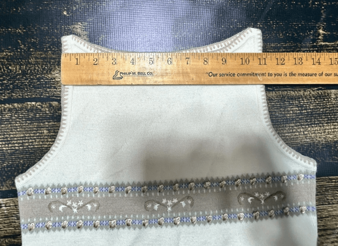 Liz Claiborne Size Medium Two-Piece Tan Sweater Set Cream Brown and Blue - Thumbnail 18