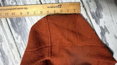 Womens S Design Barn Burnt Orange Fall Pull Over 100% Wool Hooded Vintage Pocket - Thumbnail 10