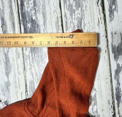 Womens S Design Barn Burnt Orange Fall Pull Over 100% Wool Hooded Vintage Pocket - Thumbnail 11