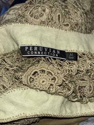 Peruvian Connection Trattoria Pima Cotton Waffle Tunic Open Knit Tank Top SMALL - Thumbnail 2
