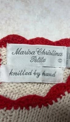 Womens Size Small XS Sweater Christmas Tree W Toys Vintage Marisa Christina - Thumbnail 3