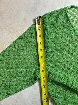 Vintage Norton McNaughton Cardigan Light Weight Single Close Green Spring Easter - Thumbnail 3