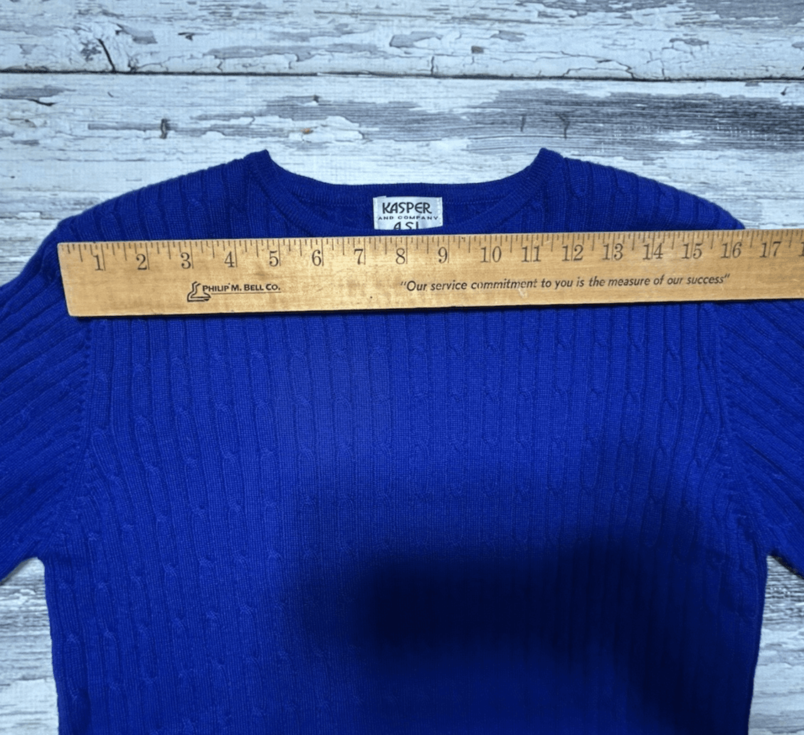 Vintage Kasper A S L Women’s Small Purple Sweater Cable Knit Light Weight - Thumbnail 9