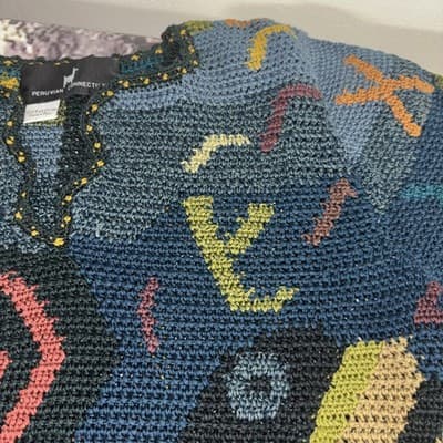 Peruvian Connection Bold Tunic Women’s Medium Baby Alpaca Wool Knit Sweater VTG - Thumbnail 5