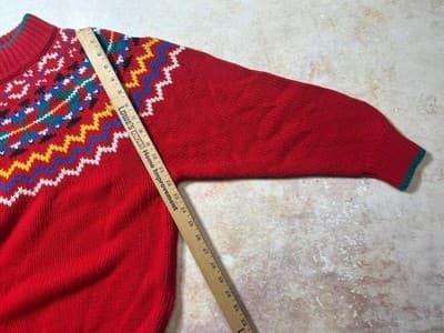 Vintage 80's Women's Sweater Size XL 2X Apostrophe Red Soft Machine Washable - Thumbnail 6