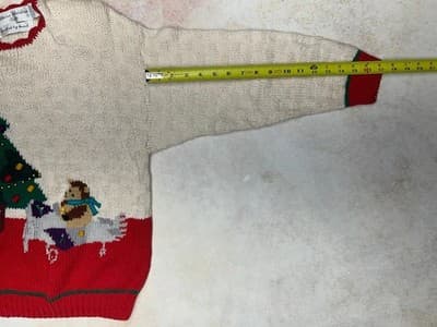 Womens Size Small XS Sweater Christmas Tree W Toys Vintage Marisa Christina - Thumbnail 8