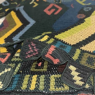 Peruvian Connection Bold Tunic Women’s Medium Baby Alpaca Wool Knit Sweater VTG - Thumbnail 3