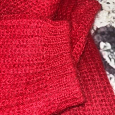 Express Tricot Vintage 80's 90's Mohair Blend Fizzy Red Sweater Dress Size XS S - Thumbnail 6