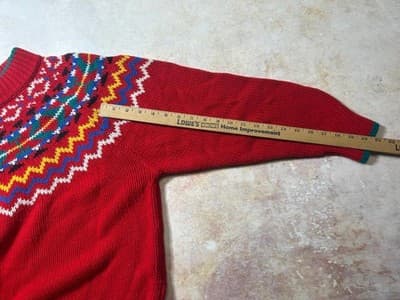 Vintage 80's Women's Sweater Size XL 2X Apostrophe Red Soft Machine Washable - Thumbnail 7