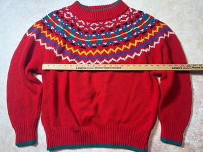 Vintage 80's Women's Sweater Size XL 2X Apostrophe Red Soft Machine Washable - Thumbnail 5