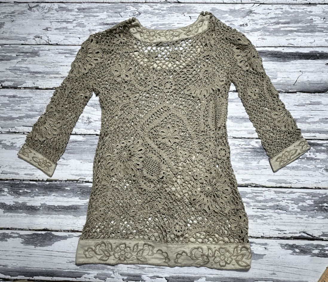 Peruvian Connection Trattoria Pima Cotton Waffle Tunic Open Knit Tank Top SMALL - Thumbnail 13
