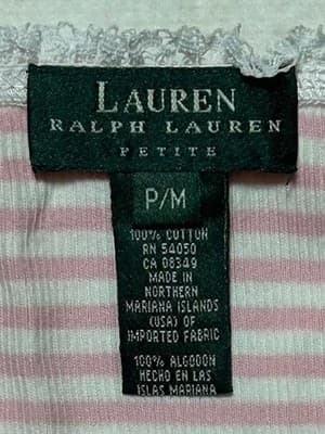 Ralph Lauren RL cotton petite medium pink & white striped blouse - Thumbnail 3