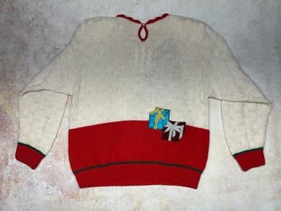 Womens Size Small XS Sweater Christmas Tree W Toys Vintage Marisa Christina - Thumbnail 2