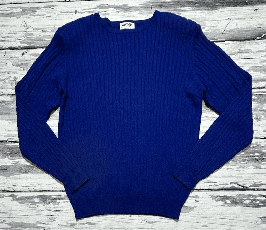 Vintage Kasper A S L Women’s Small Purple Sweater Cable Knit Light Weight - Thumbnail 6