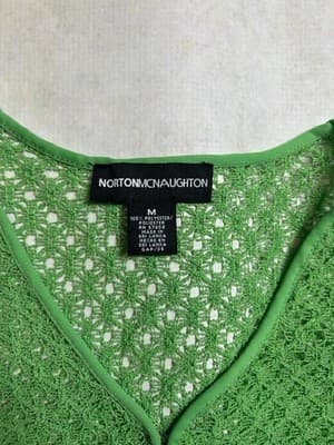 Vintage Norton McNaughton Cardigan Light Weight Single Close Green Spring Easter - Thumbnail 5