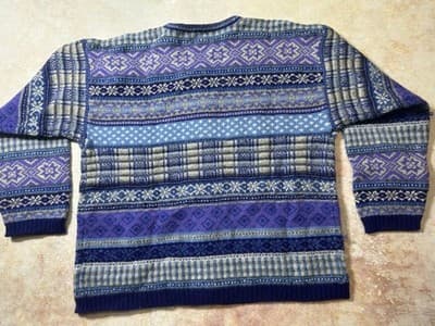 Womens Zip Up Sweater Jacket Size Large Vintage Susan Bristol Wool Blend Purple - Thumbnail 2