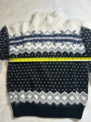 Women's 80's Fuzzy Sweater Size Medium W Shoulder Pads Vintage Top Notch Knits - Thumbnail 3