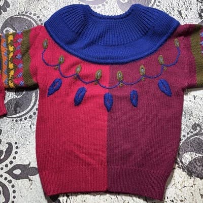 Leslie Fay 1980’s Women’s Purple Vintage Sweater Petite Bold Colors Heavy Weight - Thumbnail 3