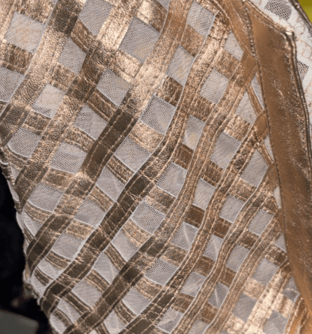 NEIMAN MARCUS THE LEATHER COLLECTION 100% Rose Gold Leather Jacket Open Work - Thumbnail 6