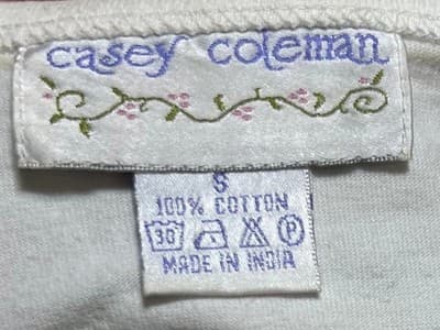 Vintage Casey Coleman 3/4 Sleeve White with Colorful Reindeer Top Women's Small - Thumbnail 3