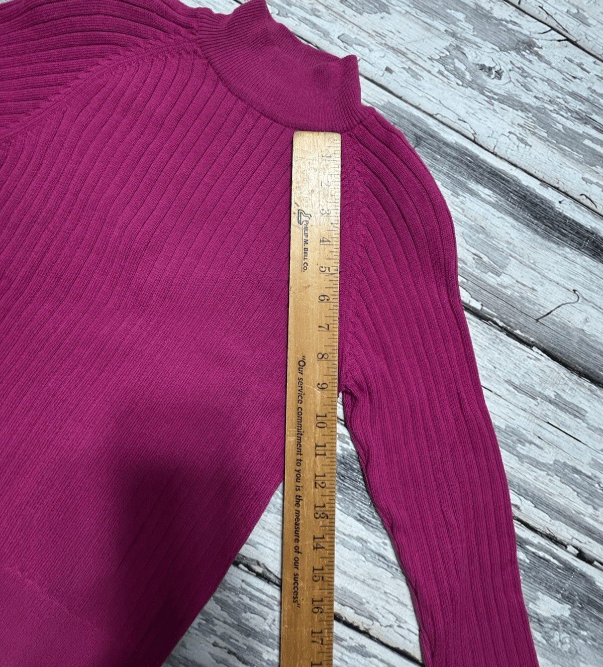 Jeanne Pierre 100% Cotton Fuchsia Pink Rib Knit Sweater Vintage Pullover S M P - Thumbnail 9
