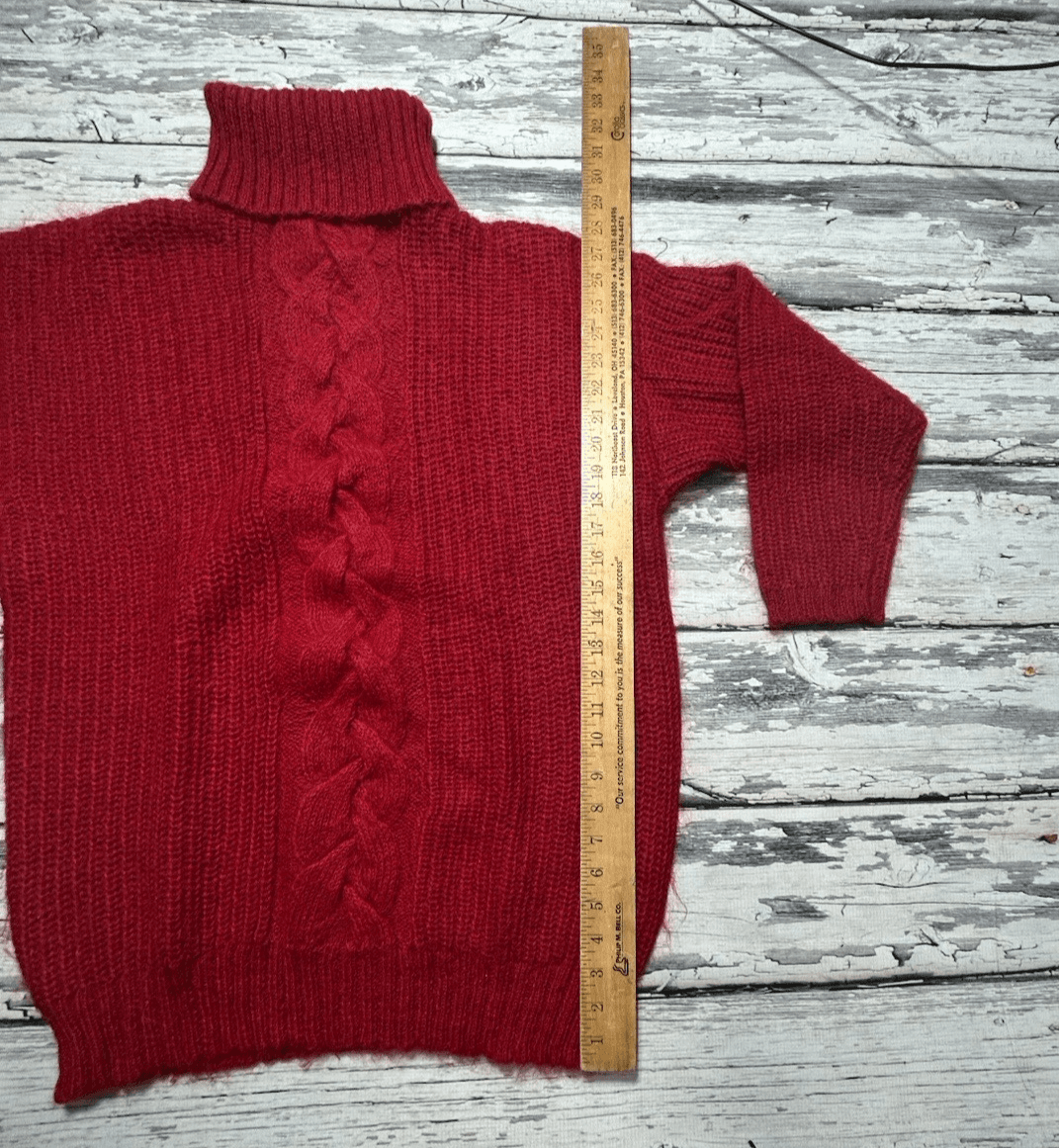 Express Tricot Vintage 80's 90's Mohair Blend Fizzy Red Sweater Dress Size XS S - Thumbnail 10