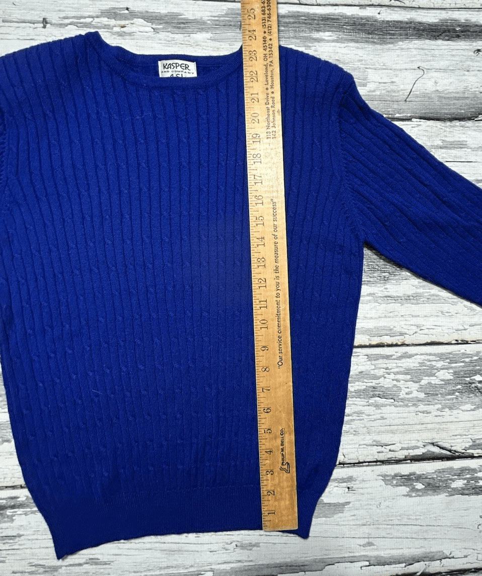 Vintage Kasper A S L Women’s Small Purple Sweater Cable Knit Light Weight - Thumbnail 10