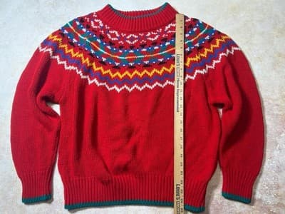 Vintage 80's Women's Sweater Size XL 2X Apostrophe Red Soft Machine Washable - Thumbnail 4