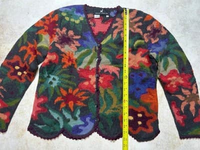 peruvian connection medium women’s alpaca cardigan - Thumbnail 2