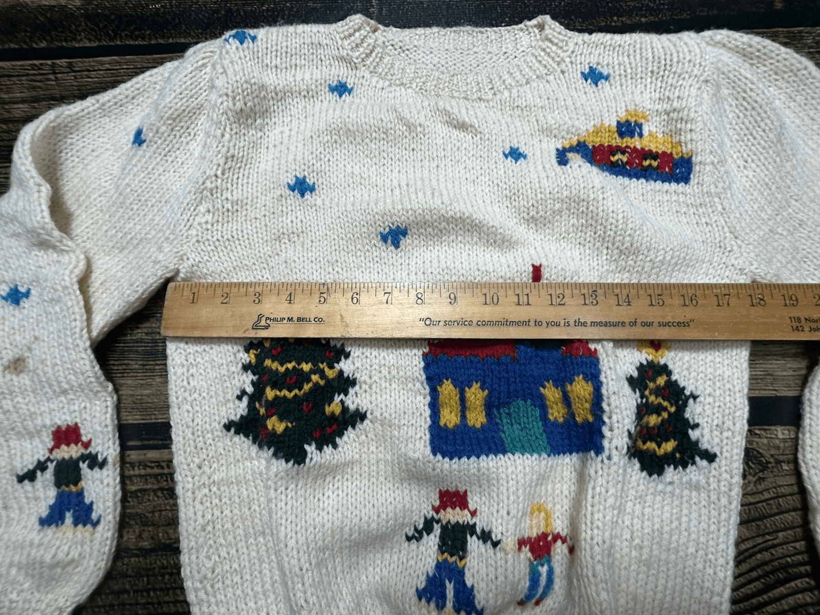 Vtg Hand Knit Retro Pixelated Theme Ugly Christmas Sweater Men’s S Women’s M L - Thumbnail 9