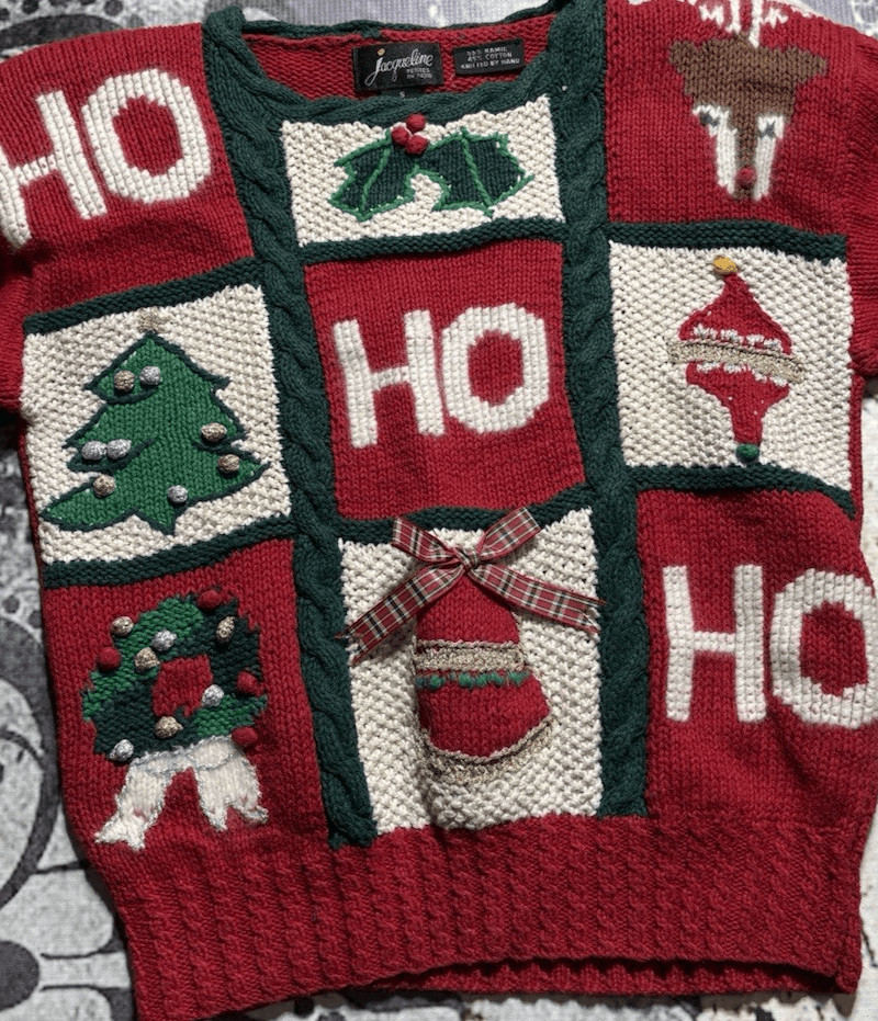 VTG Embellished Ho Ho Ho Santa Claus Ugly Christmas Sweater Women’s Small Petite - Thumbnail 2