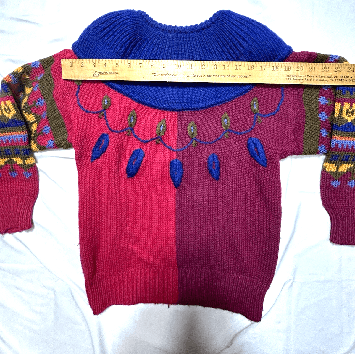 Leslie Fay 1980’s Women’s Purple Vintage Sweater Petite Bold Colors Heavy Weight - Thumbnail 9