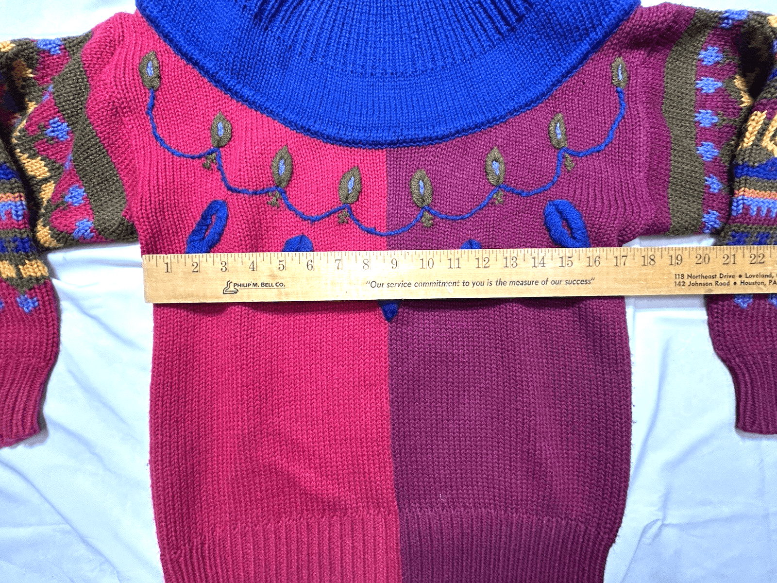 Leslie Fay 1980’s Women’s Purple Vintage Sweater Petite Bold Colors Heavy Weight - Thumbnail 11