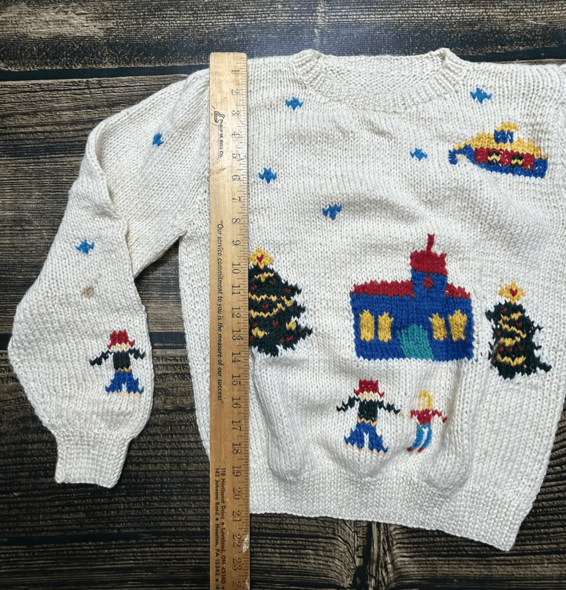 Vtg Hand Knit Retro Pixelated Theme Ugly Christmas Sweater Men’s S Women’s M L - Thumbnail 10