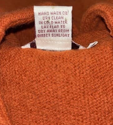 Womens S Design Barn Burnt Orange Fall Pull Over 100% Wool Hooded Vintage Pocket - Thumbnail 3