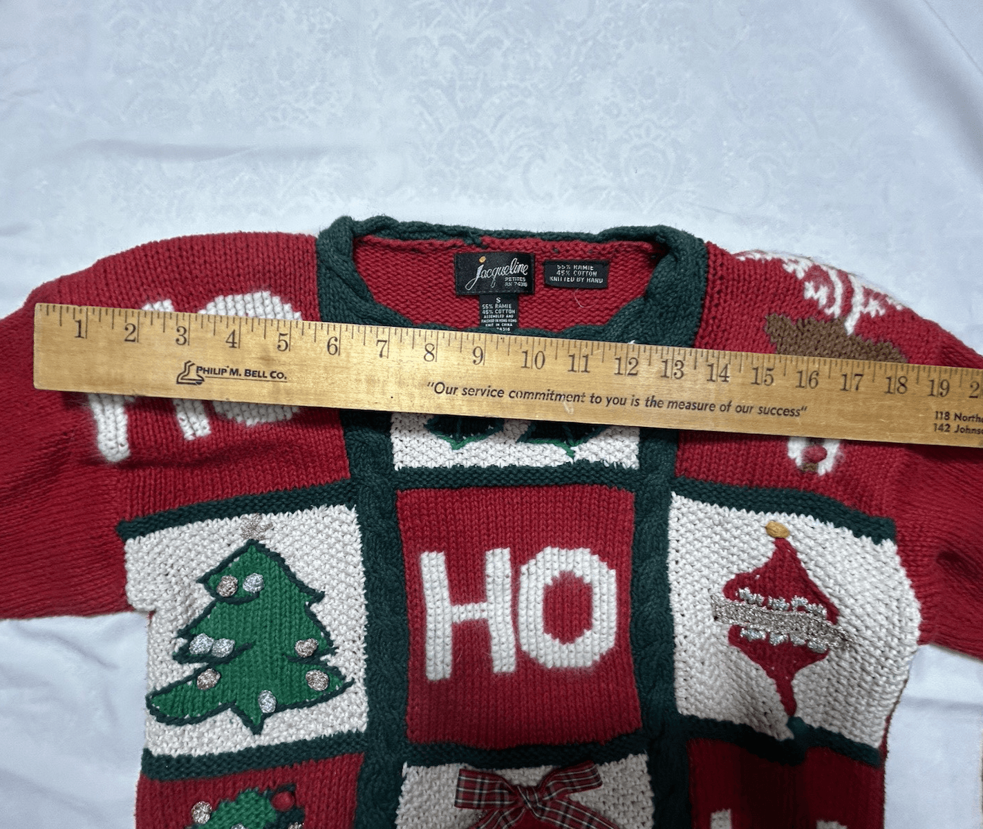 VTG Embellished Ho Ho Ho Santa Claus Ugly Christmas Sweater Women’s Small Petite - Thumbnail 17