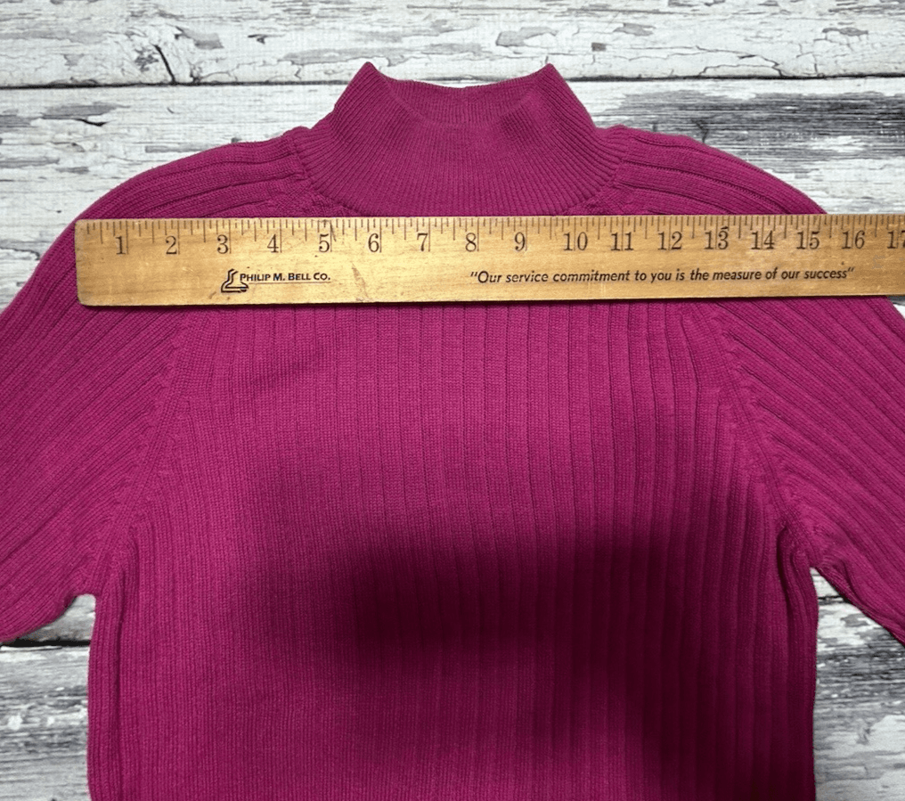 Jeanne Pierre 100% Cotton Fuchsia Pink Rib Knit Sweater Vintage Pullover S M P - Thumbnail 8