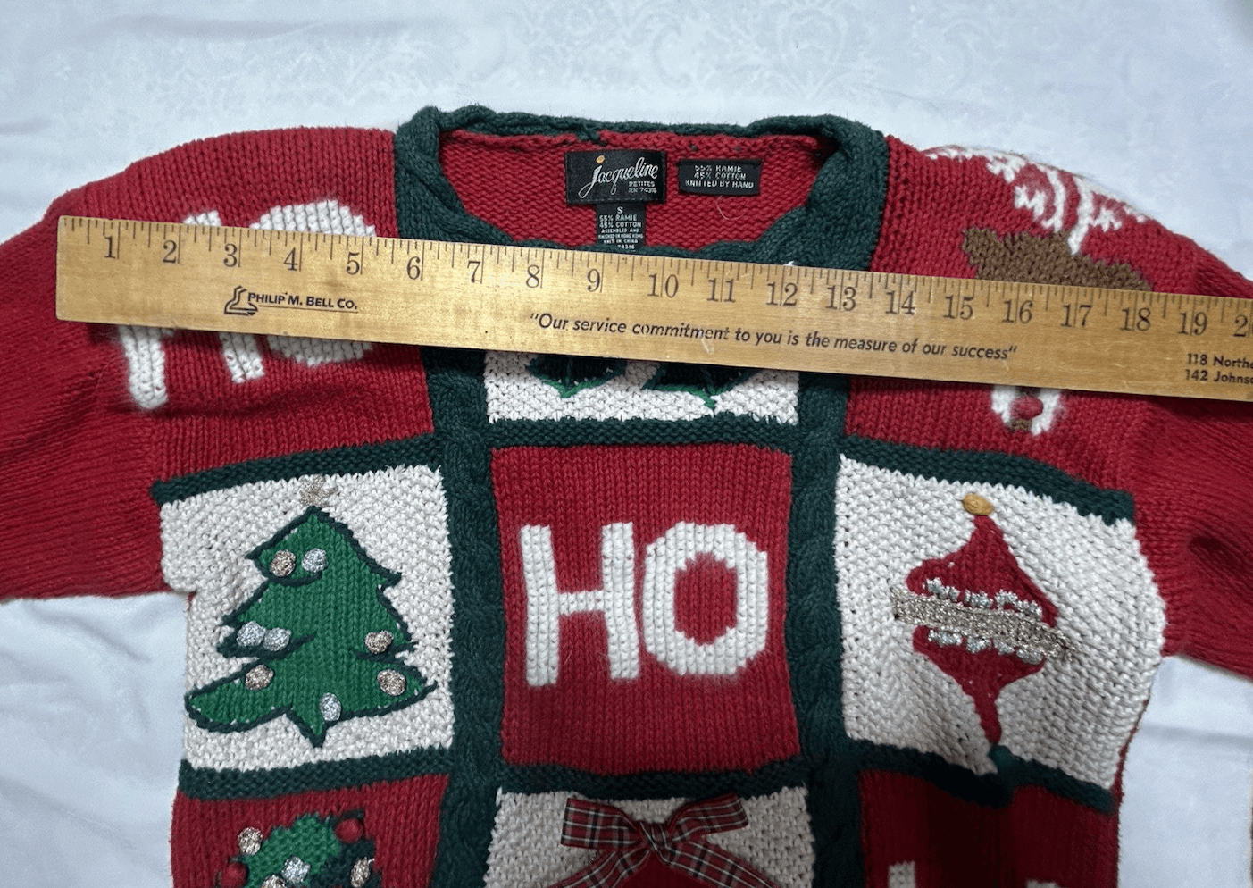 VTG Embellished Ho Ho Ho Santa Claus Ugly Christmas Sweater Women’s Small Petite - Thumbnail 12