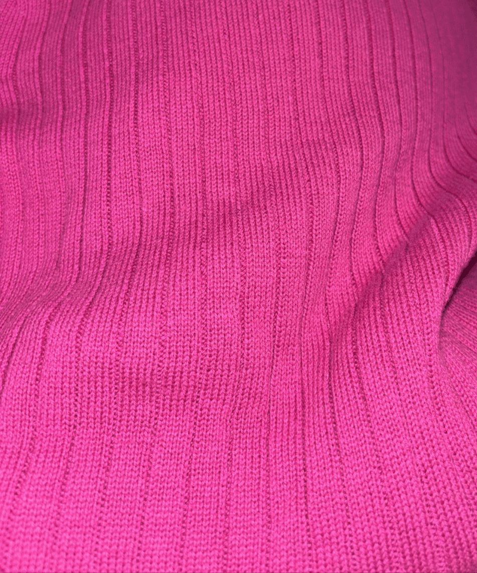 Jeanne Pierre 100% Cotton Fuchsia Pink Rib Knit Sweater Vintage Pullover S M P - Thumbnail 3