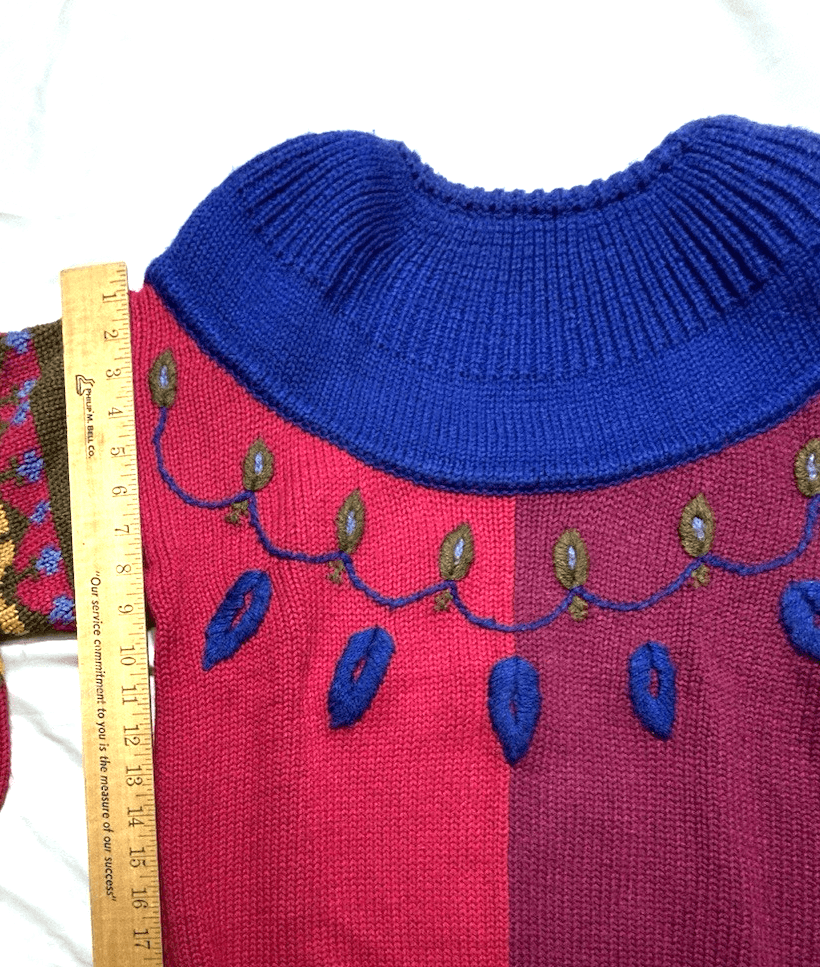 Leslie Fay 1980’s Women’s Purple Vintage Sweater Petite Bold Colors Heavy Weight - Thumbnail 10