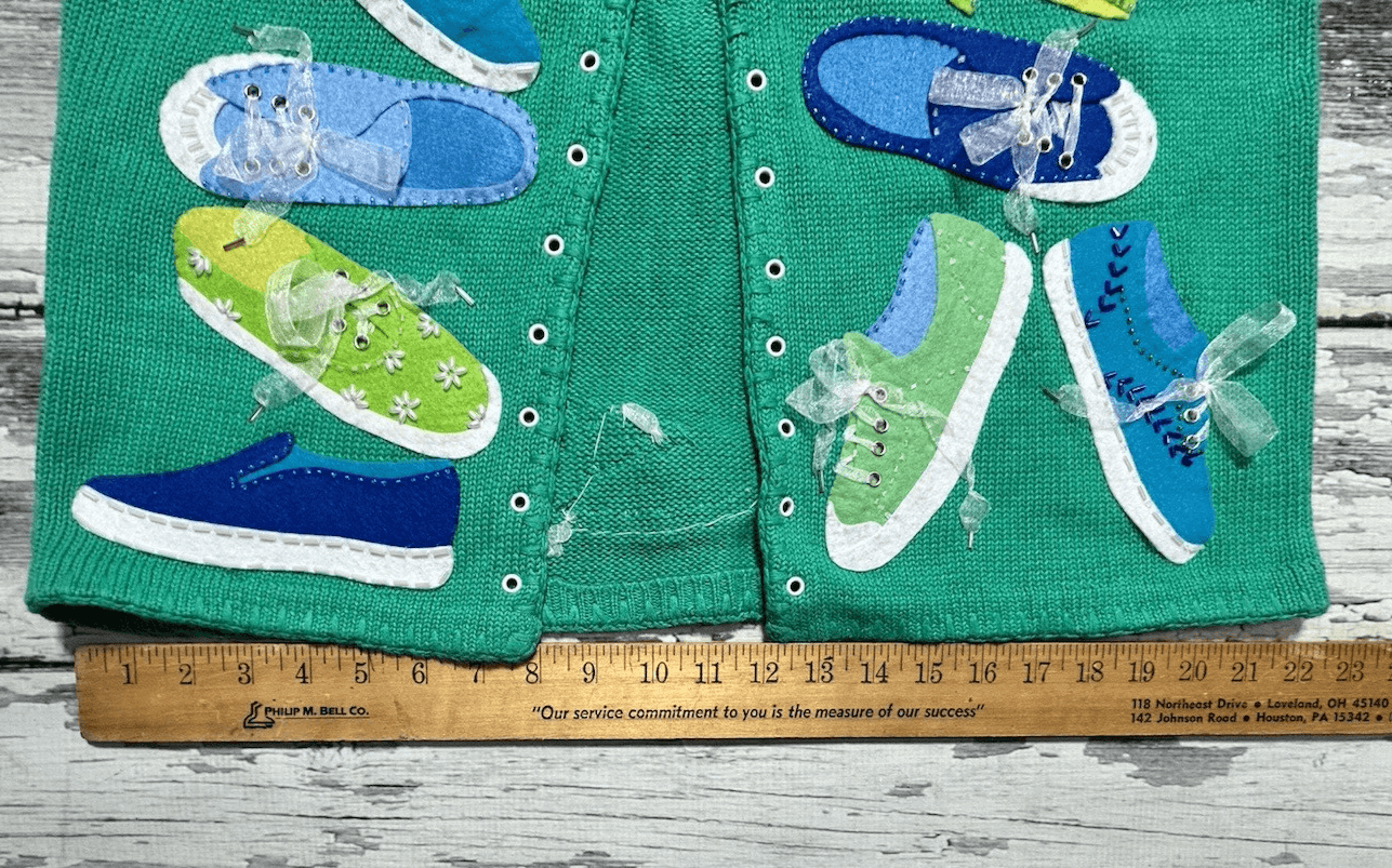 Vintage 90s Susan Bristol Knit Sweater Vest Tennis Shoes Button Womens M - Thumbnail 8